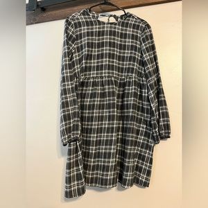 White and black plaid dress